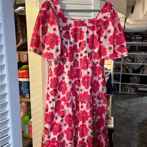 Chic Soul Floral Pink and Red Dress